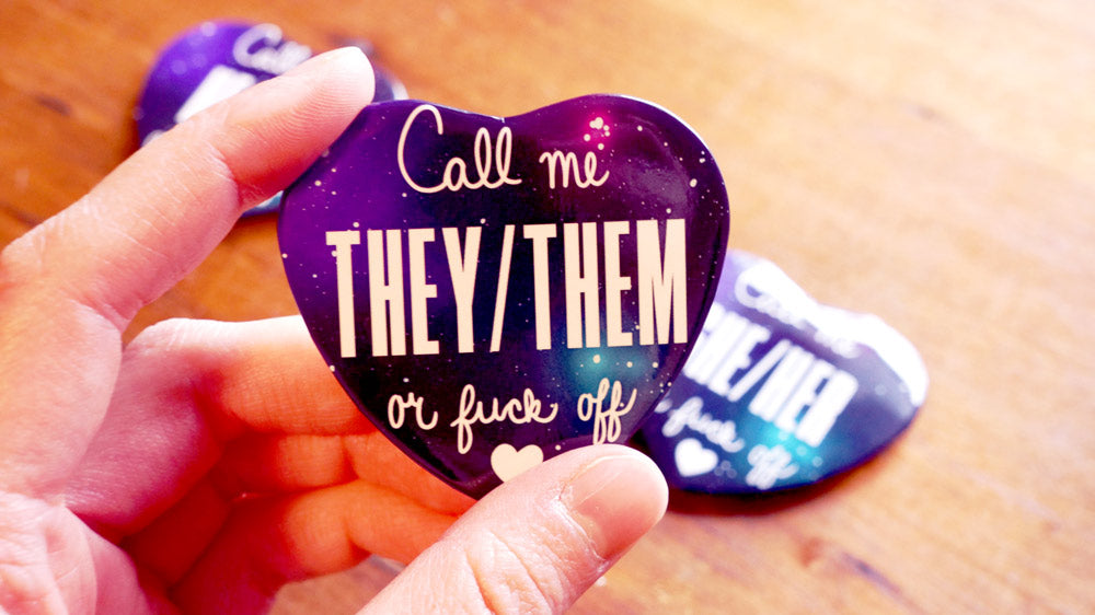 Galactic PRIDE Pronoun Badges