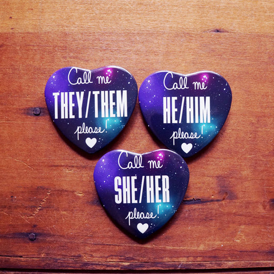 Galactic PRIDE Pronoun Badges