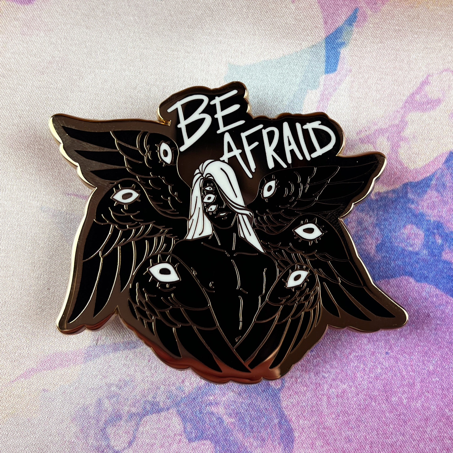 Be Afraid Enamel Pin - Gold