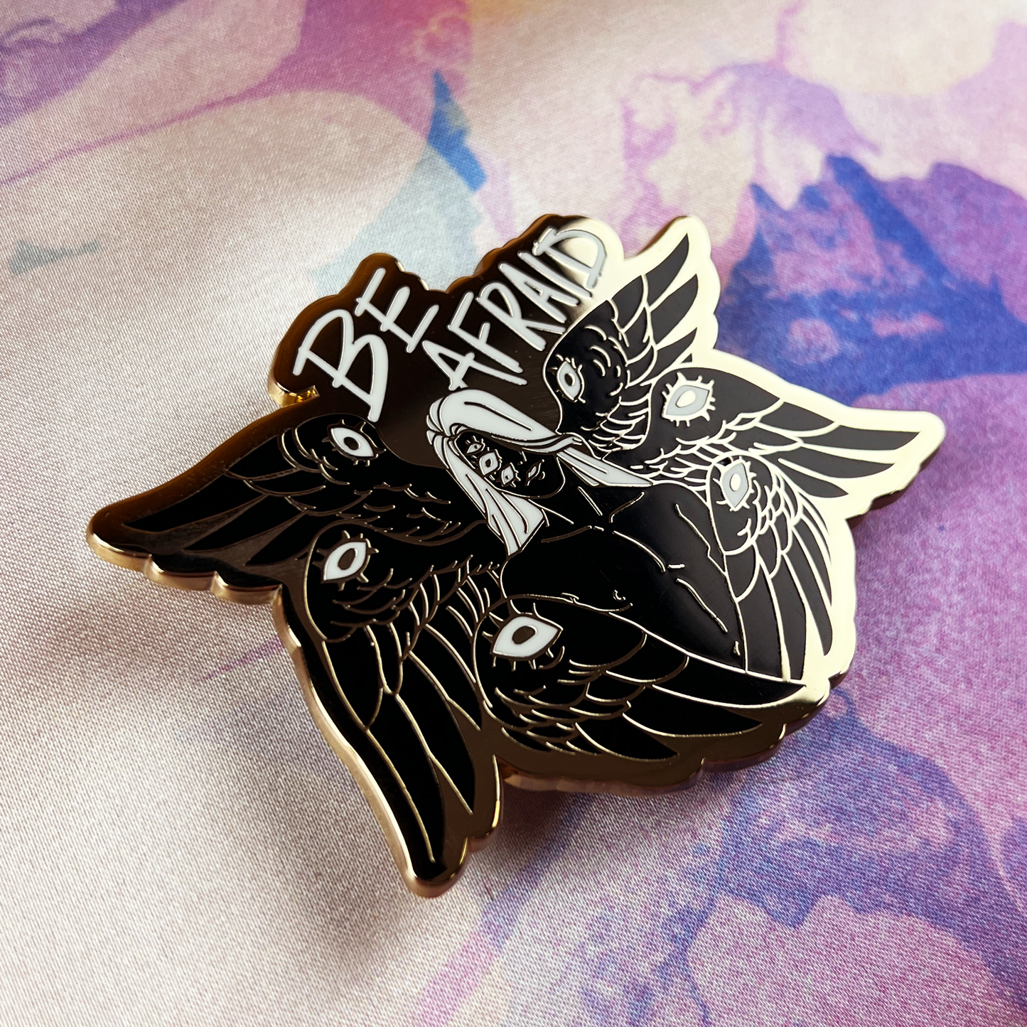 Be Afraid Enamel Pin - Gold