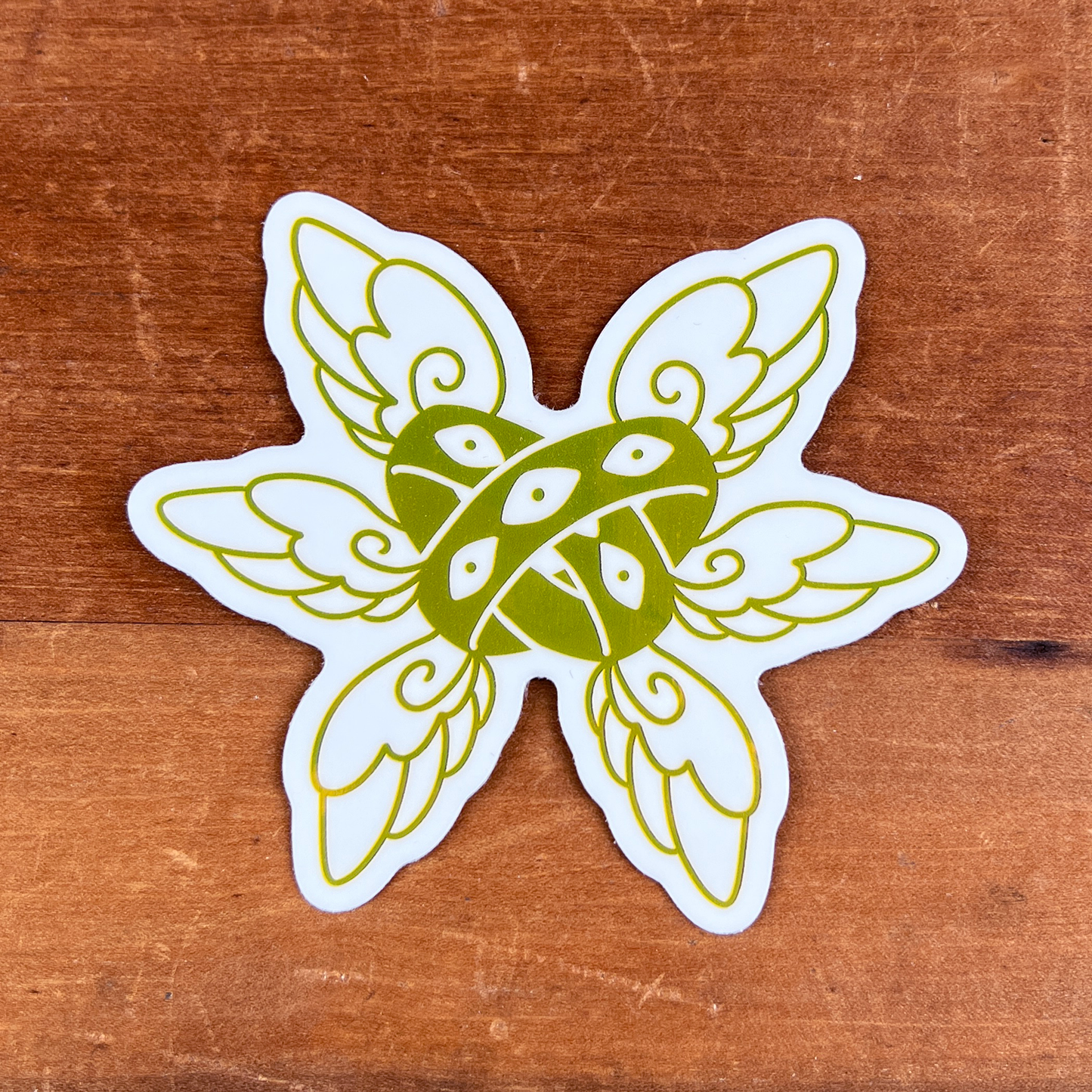 Angel Eyewheel Shiny Gold Foil Sticker