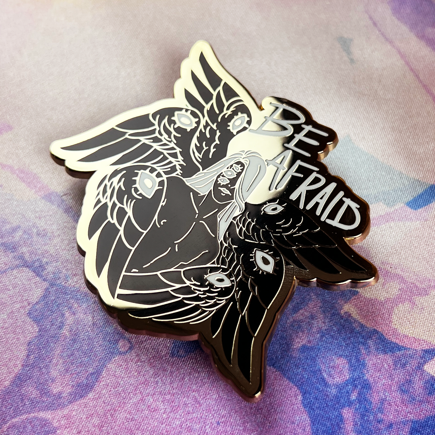 Be Afraid Enamel Pin - Gold