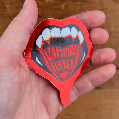 Vampire Fucker Red Foil Sticker