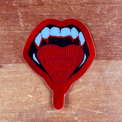 Vampire Fucker Red Foil Sticker