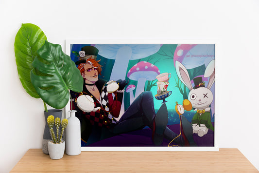 Mad Hatter Alice in Wonderland fanart print 11x17